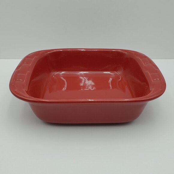 Longaberger Woven Traditions Tomato Red Baking Dish Red Square Casserole Baker - Picture 1 of 9